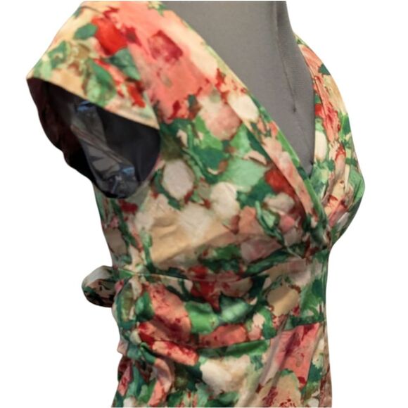 TALBOTS watercolor floral tie back sheath dress NWT Women's Size 2 Petite - Picture 3 of 12
